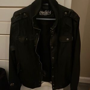 Black label bike leather like jacket~